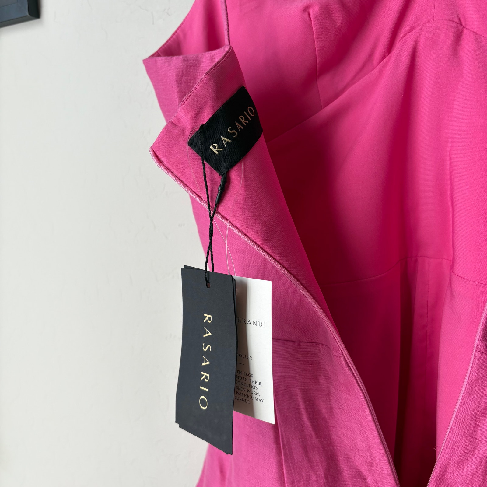 New Rasario Dress Pink Linen Crystal Buckle Midi Cocktail Shift Dress Size Us 4 — image 4 of 8